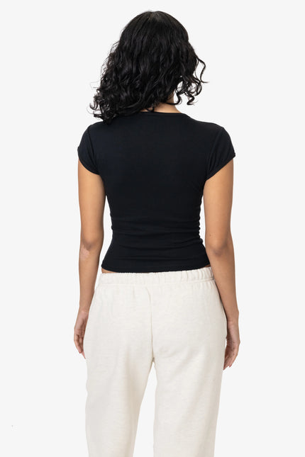 Rib Cap Sleeve Tee