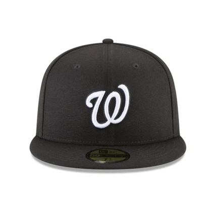 Washington Nationals Black and White Basic 59FIFTY Fitted