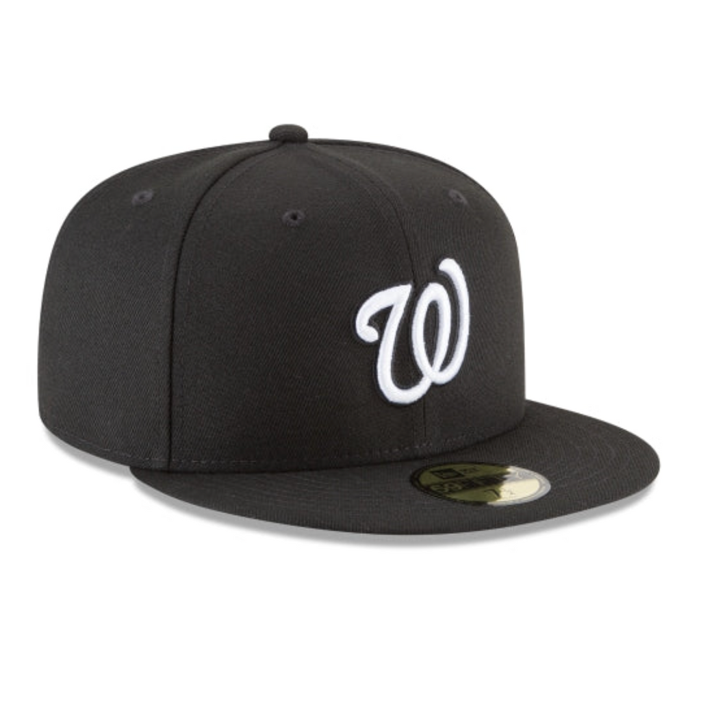Washington Nationals Black and White Basic 59FIFTY Fitted